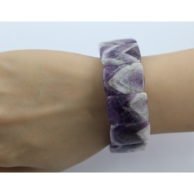Amethyst Armband dunkel lila Edelsteine flexibel