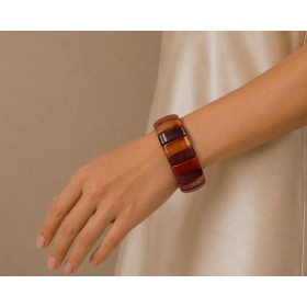 Carneol Armband beige rostbraun dunkelbraune Natur Edelsteine flexibel