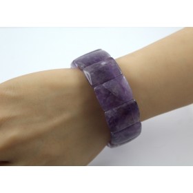 Amethyst Armband dunkel lila Edelsteine flexibel