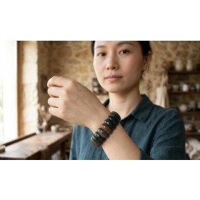 Ozean Jaspis Armband lila rostbraun jadegrüne Edelsteine
