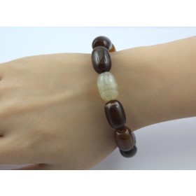 Achat Armband transparente Beige dunkelbraune Edelsteine Damenschmuck