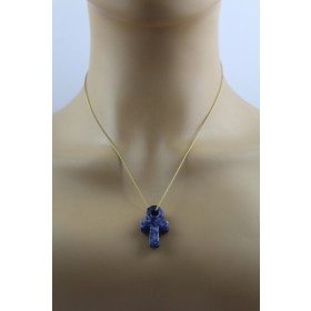 Kreuz des Lebens Saphir Anhänger dunkel Lila Edelstein Edelsteinanhänger Ankh Symbol 