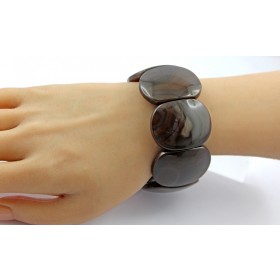 Achat Armband dunkelbraune Natur Edelsteine