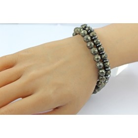 Pyrit Armband Set Hämatit Natur Edelsteine
