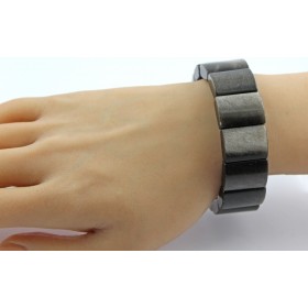 Obsidian Armband schwarz silbrige Natur Edelsteine