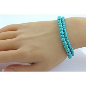 Türkis Armband Set hellblaue Natur Edelsteine flexibel