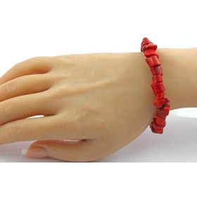 Korallen Armband ochsenblut rote Natur Edelsteine flexibel