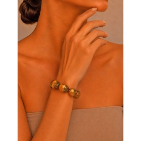 Bernstein Armband cognac honiggelbe Natur Edelsteine flexibel