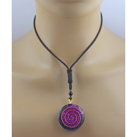 Orgon Kette pinke silbrige Glitzerpartikel