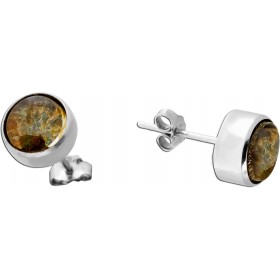 Ammolit Ohrstecker Silber 925 rot grüne Natur Edelsteine