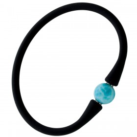 Larimar Armband Silikon himmelblauer Natur Edelstein