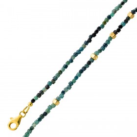 Turmalin Kette Silber vergoldet dunkelgrün hellgrüne Natur Edelsteine