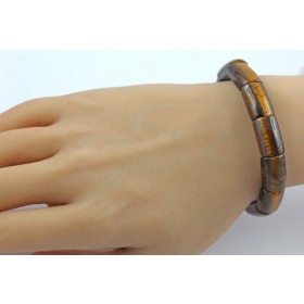 Tigerauge Armband braun goldene Natur Edelsteine flexibel