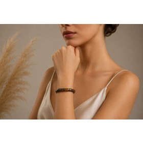 Tigerauge Armband braun goldene Natur Edelsteine flexibel