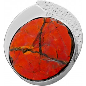 Ammolit Anhänger Silber 925 rot grüner Edelstein
