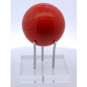 Jaspis Kugel roter Naturedelstein dunkle Adern