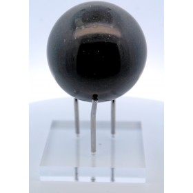 Turmalin Kugel Natur Edelstein schwarz helle Sprenkel handgeschnitzt