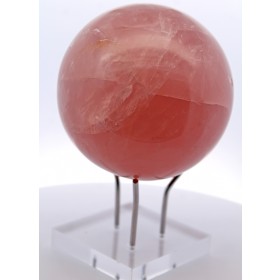 Rosenquarz Kugel pastellrosa Naturedelstein handgeschnitzt