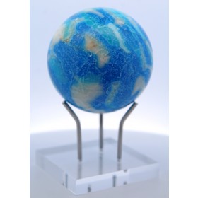 Larimar Kugel Domenikanische Republik hellblau-türkisener Naturedelstein handgeschnitzt