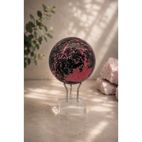 Rhodonit Kugel 90mm schwarz pinker Edelstein 3195ct