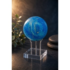 Larimar Kugel 52mm himmelblau weißer Edelstein 925ct
