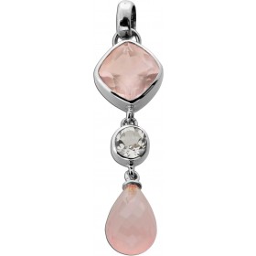 Rosenquarz Anhänger Silber 925 nat. rosa Rosenquarz weißer Topas 