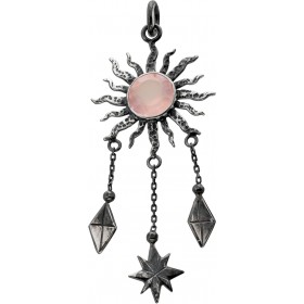 Sonnen Anhänger Silber 925 nat. rosa Rosenquarz 3.8ct