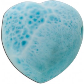 Herz Anhänger nat. hellblaues Larimar Herz 32ct