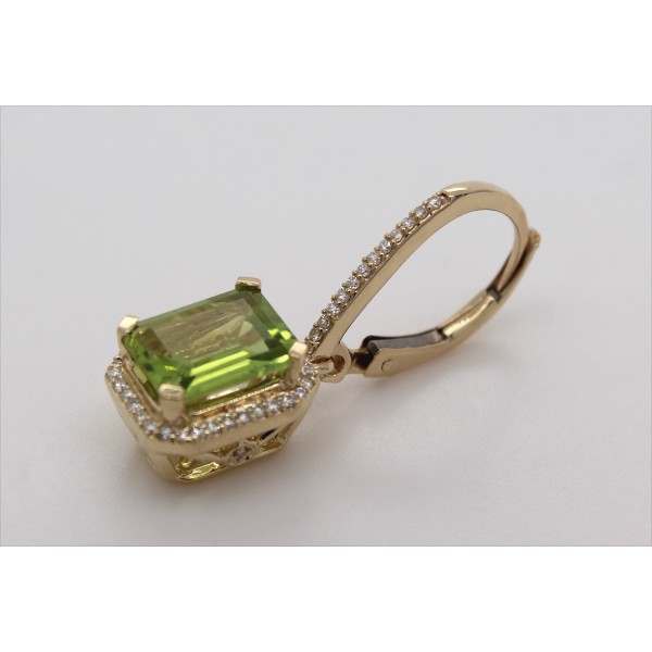 Ohrhänger Gelbgold 585 2 Peridot Edelsteine Abramowicz Diamanten Ch. 98 - grüne