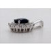 Saphir Anhänger Weißgold 585 14K blauer Edelstein Diamanten 0.14ct