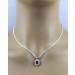 Saphir Anhänger Weißgold 585 14K blauer Edelstein Diamanten 0.14ct