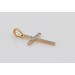 Kreuz Anhänger Gelbgold 585 14 Karat Brillanten 0.06ct TW VSI 