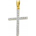 Kreuz Anhänger Gelbgold 585 14 Karat Brillanten 0.06ct TW VSI 