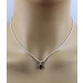 Saphir Anhänger Weißgold 585 14K blauer Edelstein Diamanten 0.022ct