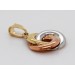 Tricolor Dreifach Trini Anhänger Gold 333 8K Tricolor Knoten Gelbgold Weißgold Rosegold 