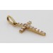 Kreuz Anhänger Gelbgold 333 13 weiße Zirkonia 8 Karat