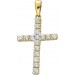 Kreuz Diamant Anhänger Gelbgold 585 14 Karat 16 Brillanten 0.32ct VSI