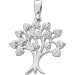 Baum Diamant Anhänger Weißgold 585 14 Karat 16 Brillanten 0.21ct VSI
