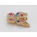 Schmetterling Anhänger Gelbgold 333 8K bunte weisse Zirkonia 