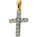 Kreuz Anhänger Gelbgold 585 14K 11 Brillanten 0.20ct TW VSI