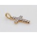 Kreuz Anhänger Gelbgold 585 14K 11 Brillanten 0.20ct TW VSI