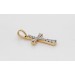 Kreuz Anhänger Gelbgold 585 14K 16 Brillanten 0.10ct TW VSI