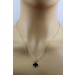 Onyx Kleeblatt Anhänger Gelbgold 333 8K schwarzer Edelstein