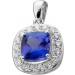Tansanit Anhänger Weißgold 585 blauer Edelstein Lab Grown Diamanten 0.60ct