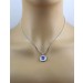 Tansanit Anhänger Weißgold 585 blauer Edelstein Lab Grown Diamanten 0.60ct