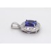Tansanit Anhänger Weißgold 585 blauer Edelstein Lab Grown Diamanten 0.60ct