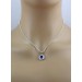 Saphir Anhänger Weißgold 585 14K blauer Edelstein Lab Grown Diamanten 0.38ct