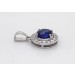 Saphir Anhänger Weißgold 585 14K blauer Edelstein Lab Grown Diamanten 0.38ct