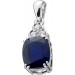 Saphir Anhänger Weißgold 585 14K blauer Edelstein Lab Grown Diamanten