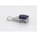 Saphir Anhänger Weißgold 585 14K blauer Edelstein Lab Grown Diamanten